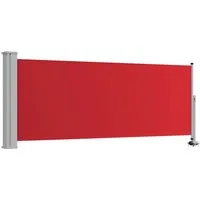 vidaXL Ausziehbare Seitenmarkise 100x300 cm Rot - Markisen für Terrasse und Balkon, bietet UV-Schutz und Privatsphäre, einfach zu montieren mit automatischer Rückrollfunktion.
