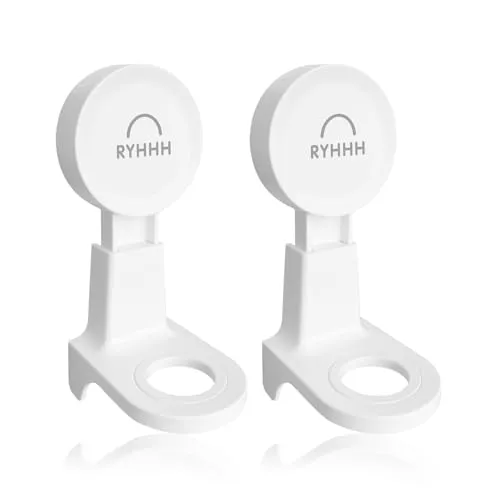 RYHHH 2 Stück Seifenspender Halter,Seifenspender Halterung Ohne Bohren,Saugnapf Shampoo Flaschenhalter,Seifenflaschenspenderhalter Zur Wandmontage,Spender Halter Für Küche Badezimmer (Weiß)