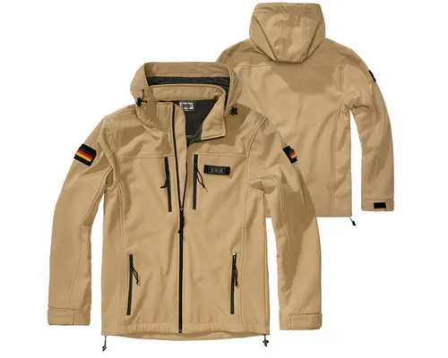 BWuM Outdoorjacke BWuM Tactical Softshell Jacke + Patch & Flaggen