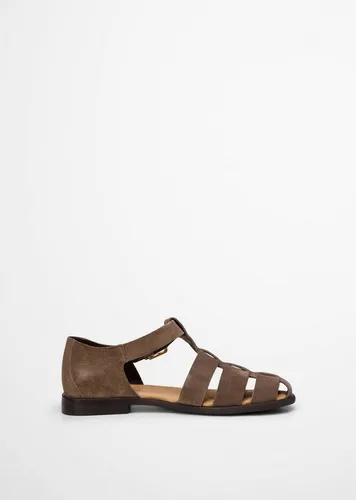Marc O’Polo Damen Sandale Braun Gr. 40 - Trendige Sandale mit gepolsterter Decksohle und verstellbarem Riemchen. Die flexible, rutschhemmende Laufsohle sorgt für hohen Tragekomfort an warmen Sommertagen.