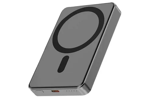 S&T Design Magnetische Powerbank 5000mAh - Kabellose Powerbank für iPhone & Qi-Geräte, mit extrem starkem Magneten und Schnellladefunktion bis zu 20W – ideal für unterwegs und Reisen.