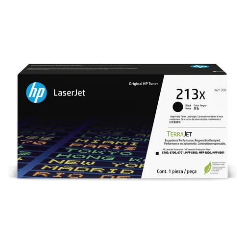 HP Toner W2130X 213X schwarz - Originaltoner mit hoher Kapazität, druckt bis zu 9.000 Seiten für HP Color LaserJet Enterprise 5700 und 6700