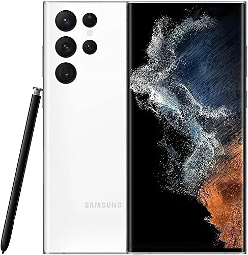 Samsung Galaxy S22 Ultra 128GB in Weiß - SM-S908BZWDEUB - Simlockfreies Handy mit 108 MP Kamera, 6,8 Zoll Dynamic AMOLED Display und wasserdichtem Design. Ideal für Fotografie-Liebhaber und Multimedia-Enthusiasten.
