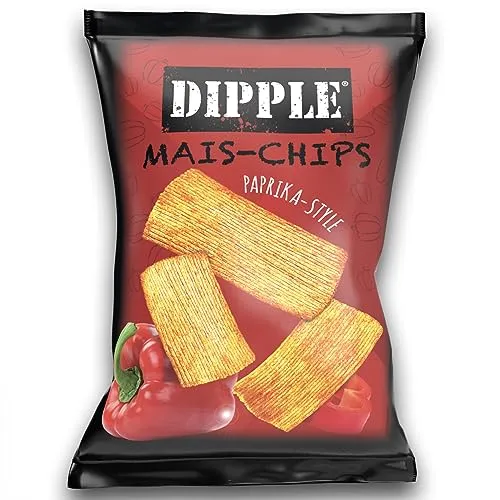 Tise Süsswaren Dipple Mais-Chips - Knusprig & würzig (90g) (Paprika)