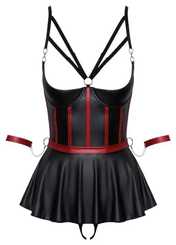 Hebeset Bondage 80B/M Schwarz/Rot