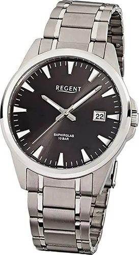 Regent Quarzuhr F-924 Regent - Elegante Herrenuhr mit silbernem Armband, perfekt für jeden Anlass und stilbewusste Herren.