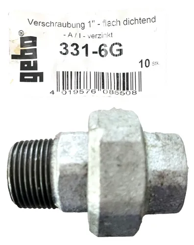 Gebo Verschraubung verzinkt 331-6G flach 1