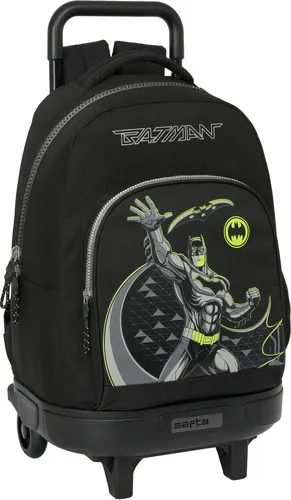 Safta Batman Game Over Großer Rucksack mit Rädern - Rucksäcke: Robuster, komfortabler Rucksack mit abnehmbaren Rädern, ideal für Kinder. Geräumige Fächer und ergonomisches Design sorgen für optimale Nutzung und Haltbarkeit.