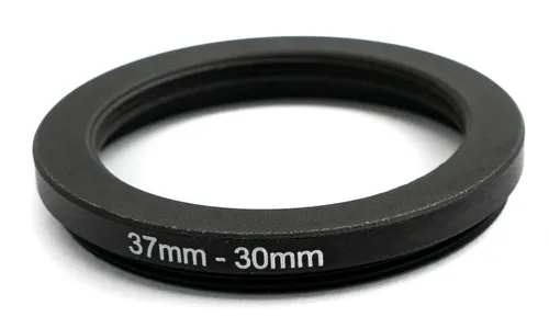 Objektiv Adapter 37 mm Gewinde zu 30 mm Step Down Ring in Schwarz für Filter