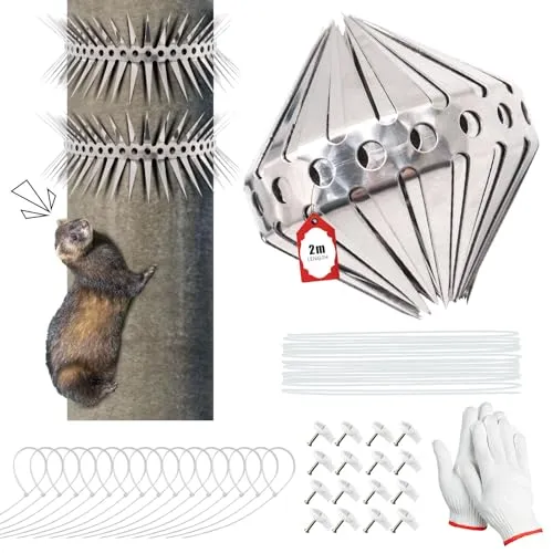 JUNUNDJING Marderschutz Fallrohr 200CM - Haustierabwehr & Wildtierabwehr - Effektiver Schutz gegen Marder und andere Tiere, einfach anpassbar und aus hochwertigem Edelstahl für langfristige Haltbarkeit.