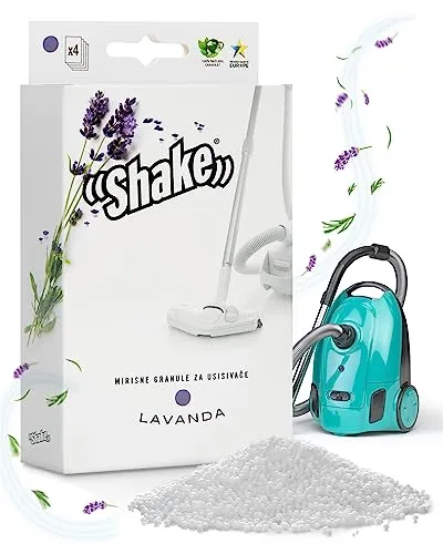 SHAKE Staubsauger Duft (Lavendel) • Duftperlen Staubsauger gegen schlechte Gerüche • Granulat zum Einsaugen • Staubsauger Deo als Lufterfrischer • 4er Pack