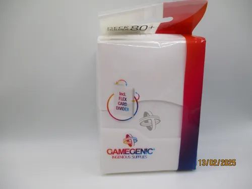 Gamegenic GGS25025 - Deck Holder 80+ Weiß, stabile Kartenbox aus Kunststoff für sicheres Aufbewahren von Spielkarten, ideal für Gesellschaftsspiele