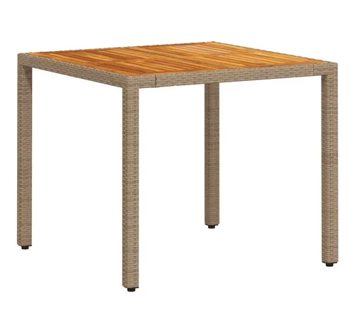 Gartentisch Grau 90x90x75 cm aus Poly Rattan - Stylischer Gartentisch aus robustem Poly Rattan, ideal für den Außenbereich. Mit seinen kompakten Maßen von 90x90 cm bietet er Platz für gesellige Runden und ist pflegeleicht.