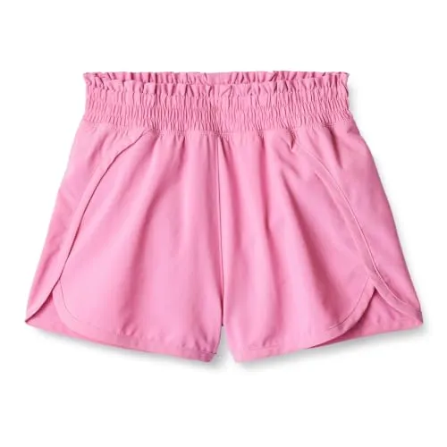 Amazon Essentials Mädchen Sportliche Stretch-Shorts mit hohem Bund und elastischem Taillenbund, Rosa, 7-8 Jahre