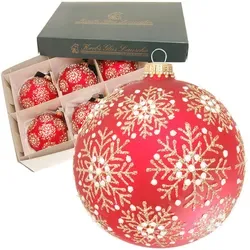 Krebs Glas Lauscha Christbaumkugeln, Rot - Hochwertige Weihnachtsbaumschmuck aus Glas, 8x8x8 cm, verleiht Ihrem Baum eleganten Glanz und schafft eine festliche Atmosphäre.