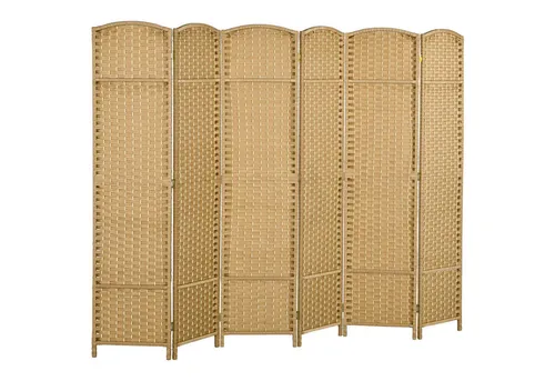 HOMCOM Paravent 6-teilig 240 x 170 cm - Stylischer Raumteiler aus Bambus, faltbar und ideal für Wohnzimmer, Schlafzimmer oder Home Office. Bringt natürlichen Charme und Privatsphäre in Ihr Zuhause.