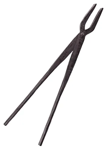Battle-Merchant - Schmiedezange handgeschmiedet aus Stahl - Zange Flachzange Mittelalter LARP klein ca. 38 cm