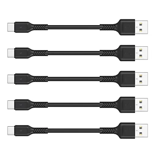 10cm USB C Kabel Kurz [5Stück], USB A auf USB Typ C Ladekabel 3A Schnellladekabel und Datenkabel Kompatible für Samsung Galaxy S20 S21 A51 Note10, Huawei P30 P40 Mate 20, Xiaomi, Google Pixel 4A