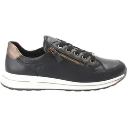 ARA Sneaker Glattleder für Damen, Gr. 39, schwarz - Sneaker aus hochwertigem Glattleder mit weich gepolsterter High Soft Innensohle für optimalen Komfort. Ideal für einen lässigen Look und einfaches Anziehen durch den zusätzlichen Reißverschluss.