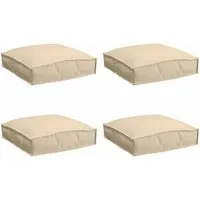 vidaXL Sitzauflage Palettenkissen Beige, 4 Stück 40 x 40 x 8 cm - Outdoor Auflagen für Garten und Terrasse, wasserabweisend und ideal für komfortable Entspannung im Freien.