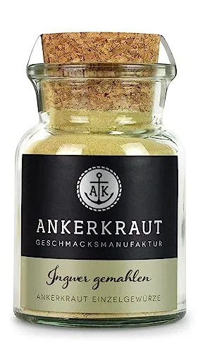 Ankerkraut Ingwer, gemahlen, Ingwer-Pulver, 65g im Korkenglas