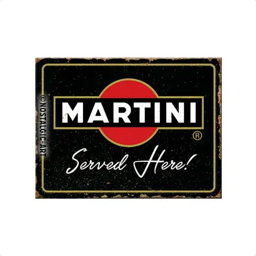 Nostalgic-Art, Retro Kühlschrank-Magnet, Martini – Served Here – Geschenk-Idee für Cocktail-Fans, aus Metall, Vintage-Design, 6 x 8 cm