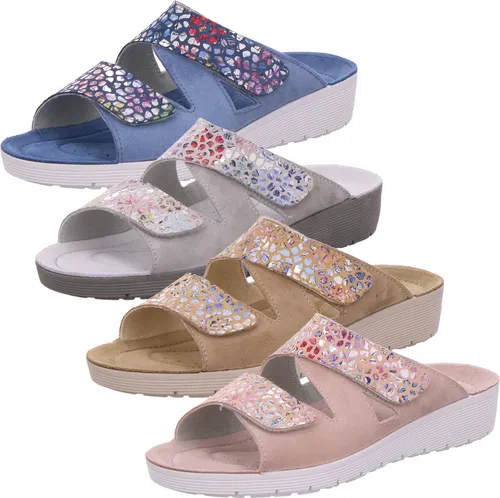 Rohde Damen Pantoletten - Bequeme Velourleder Slipper - Pantoletten für Damen mit weichem Velourleder und Aerosoftsohle, ideal für den Sommer und höchsten Tragekomfort.