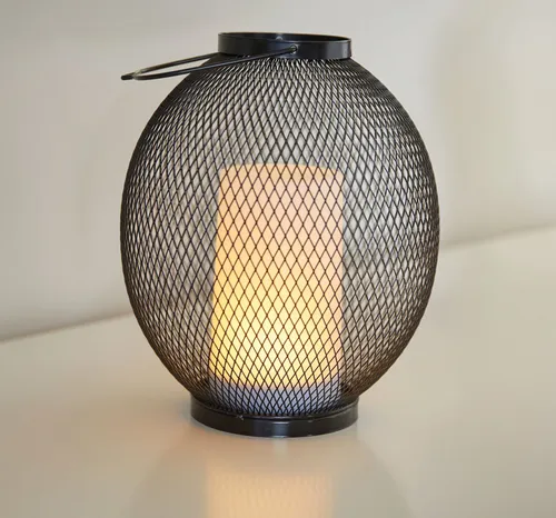 Northpoint LED Laterne aus Metall mit Timer & Flackereffekt für drinnen & draußen