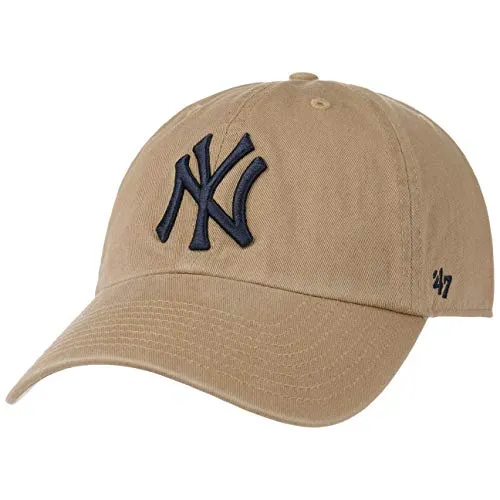 '47 New York Yankees MLB Clean Up Beige Adjustable Cap - Hüte, Kappen & Mützen für Baseball-Fans - Einheitsgröße, verstellbar für optimalen Komfort und stylischer Look für jeden Fan!