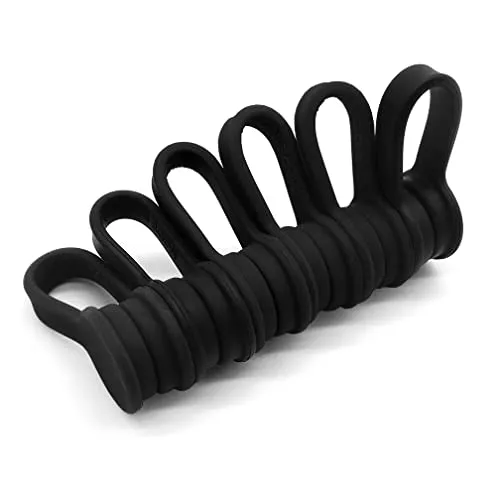 Xrkuu 6 Stück Magnetische Kabelbinder Schwarz, Wiederverwendbare Silikon Kabelhalter & Kabelclips, Kabel Organizer Kabelgurte für Kabelmanagement, Bündeln & Organisieren von Kabeln und Ladegeräten