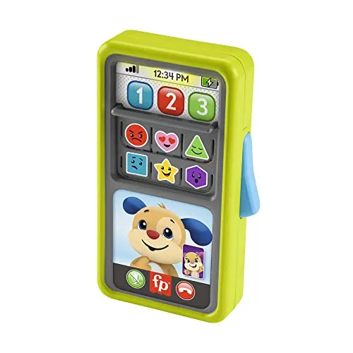 Fisher-Price Lernspaß 2-in-1 Smartphone - Spielzeugtelefon mit Lichtern und 75+ Liedern, Version: Czech; Englisch; Ungarisch; Polnisch; Slovak, HNL43