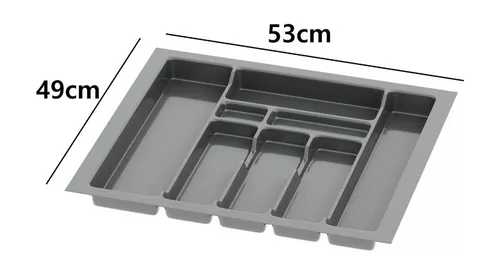 Sossai Schubladeneinsatz Besteckkasten 53x49x4 cm - Moderne Besteckaufbewahrung mit leicht zu reinigendem Kunststoff, ideal für eine ordentliche und platzsparende Schubladenorganisation.