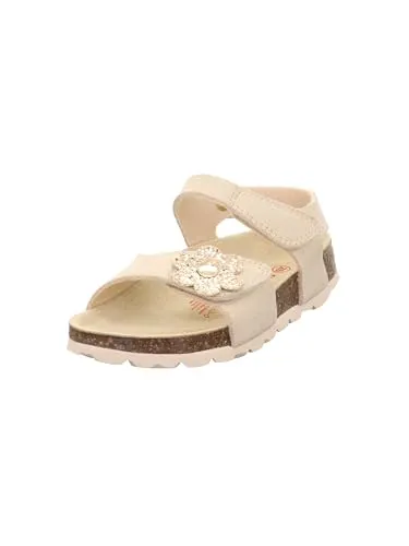 Superfit Mädchen Fussbettpantoffel Sandale, Gold 9710, 31 EU Weit - Clogs & Pantoletten für Mädchen mit orthopädischem Tieffußbett aus Naturkork und zwei Klettverschlüssen für optimale Passform und Halt.