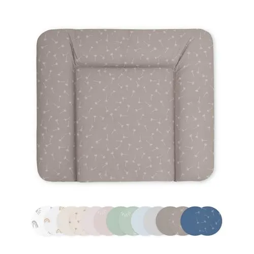 Ehrenkind® Abwaschbare Wickelauflage in Taupe Pusteblume – Hygienisch und Praktisch
