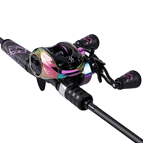 One Bass Angelrute und Rolle Combo, Baitcasting 1,8 m für Linkshänder