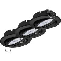 Oktaplex 3er Set Einbauspot Dijon 3-Stufen Dimmbar inkl. LED Modul Warmweiß 4,8W Schwarz 380lm Deckenstrahler Schwenkbar