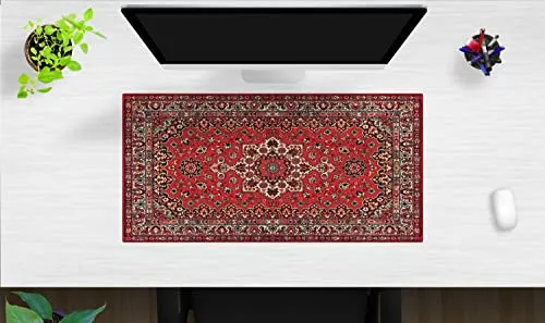 Schreibtischunterlage – Orientalischer Teppich in rot – 80 x 40 cm – Schreibunterlage aus Premium Vinyl – Made in Germany