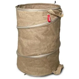 Gartensack POP-UP Jute Größe L 160 Liter - Gartenabfallsack aus reißfestem Jute und Polypropylen, selbststehend und faltbar – ideal für die einfache Entsorgung von Gartenabfällen mit 160 Litern Fassungsvermögen.