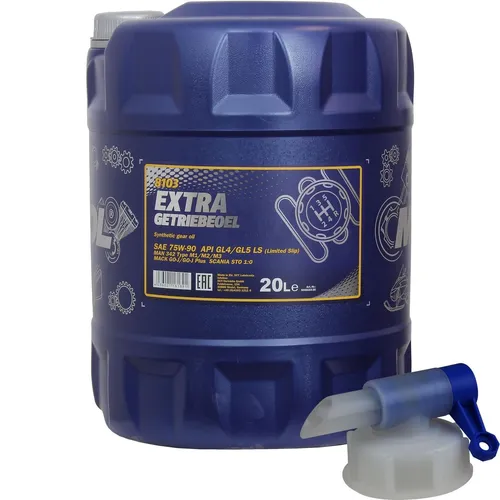 20L MANNOL Extra Getriebeoel 75W-90 API GL 4/GL 5 LS MN8103-20 inkl Auslaufhahn