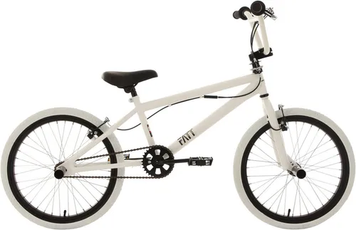 KS Cycling BMX Freestyle 20'' Fatt weiß - BMX Bike mit stylischen weißen Reifen und schwarzen Anbauteilen, ideal für coole Tricks und Fahrspaß zum besten Preis.