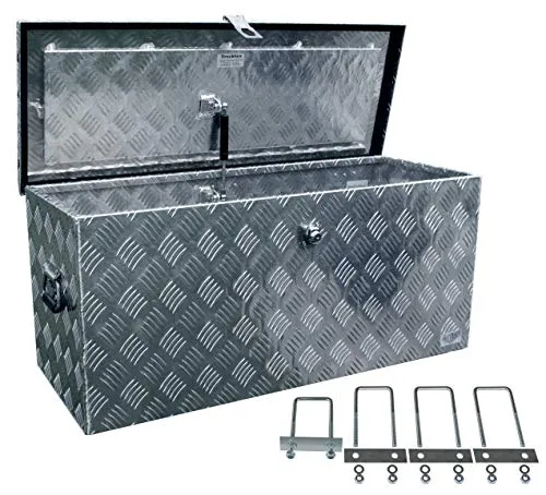 Truckbox D120 inkl. MON4004 Edelstahlhaus Werkzeugkasten, Deichselbox, Transportbox, Alubox, Alukoffer, Deichselkasten, inkl. Montagesatz, Montageset