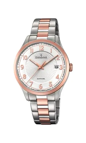 Candino Herren Datum klassisch Quarz Uhr mit Edelstahl Armband C4609/1