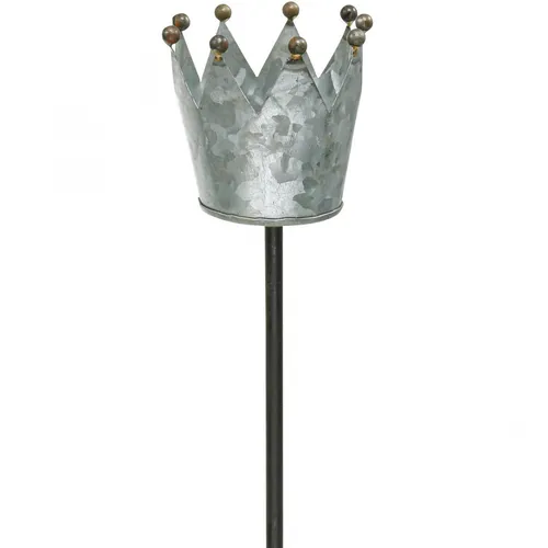 Teelichthalter Krone Zink Dekoration Garten Ø9,5cm H50cm