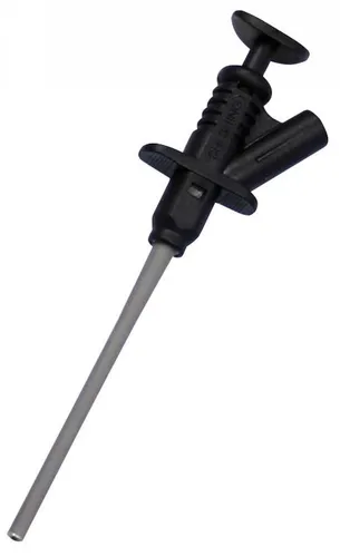 Klemmprüfspitze mit 4mm Buchse, schwarz