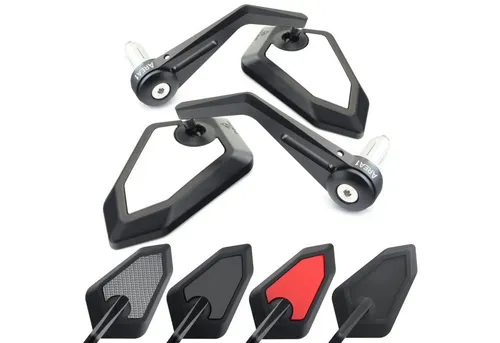 Area1 Motorradspiegel Set (Rechts+Links) - Schwarz/Weiß - Motorradzubehör mit modernem Design, inklusive Montageanleitung und für die Nutzung innerhalb der StVZO geeignet. Ideal für mehr Sicherheit und Stil auf der Straße.