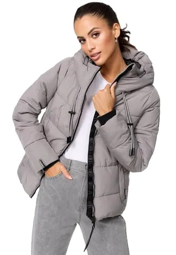 MARIKOO Damen Winterjacke B977 - Steppjacke mit Kapuze - Funktionsjacken für die Übergangs- und Winterzeit, leicht gefüttert, mit praktischen Taschen und modernem Design in vielen Farben und Größen.