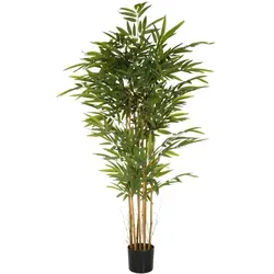 Kunstpflanze BAMBUS II von hjh OFFICE, 150 cm - Künstliche Pflanze mit Echtholzstamm, ideal für Indoor-Dekoration und Sichtschutz. Bringt frisches Grün in jeden Raum und überzeugt durch modernes Design.
