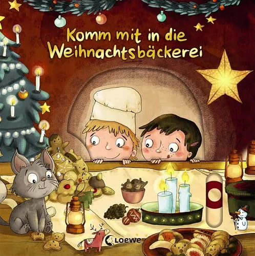Komm mit in die Weihnachtsbäckerei: Pappbilderbuch ab 2 Jahre - Malbuch für Kinder ab 2 Jahren, fördert die Kreativität und macht das Warten auf Weihnachten mit bunten Bildern und Geschichten spannend.