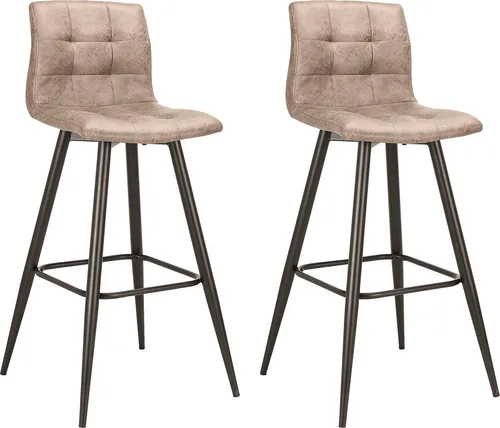 byLIVING Barhocker Simone 2er-Set, Vintage-Stil in Braun und Schwarz - Stilvolles Barhocker 2er-Set mit hochwertigem Vintagestoff für hohen Sitzkomfort. Das pulverbeschichtete Metallgestell sorgt für Stabilität und Langlebigkeit.