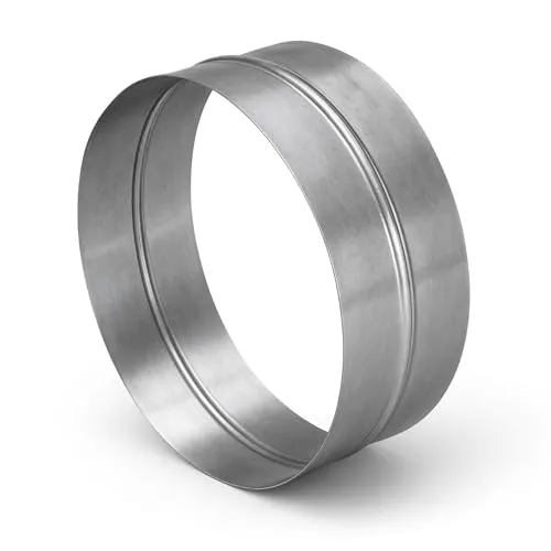 Easy Act Steckverbinder Ø 100 mm, robustes Verbindungsstück aus verzinktem Stahl zur sicheren Verbindung von Lüftungsrohren in Belüftungssystemen
